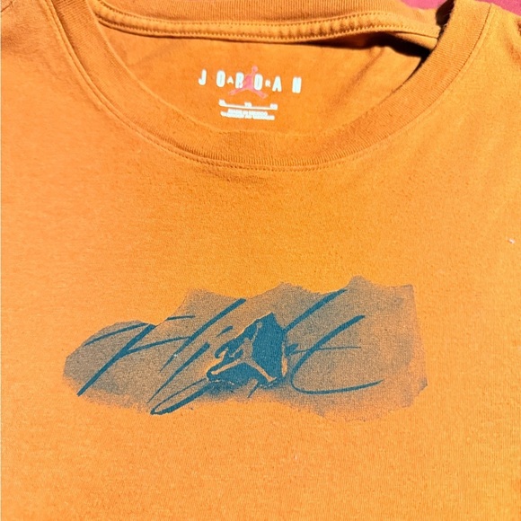 Jordan Men's Orange Graphic T-Shirt - Picture 2 of 6